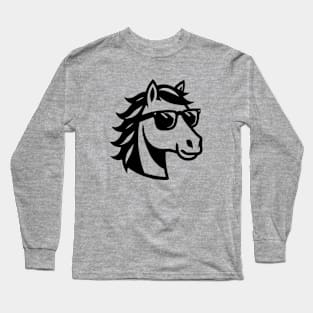 Horse Wearing Sunglasses Long Sleeve T-Shirt